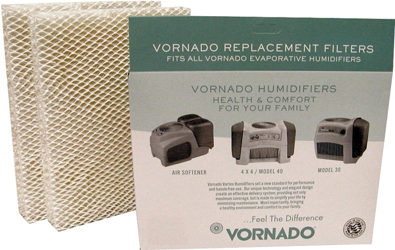 VORNADO Vornado MD1-0002 Wick Filter, 9-1/2 in L, 7-1/4 in W, White, For: Evap3, Evap1, Model 30 and Model 50 Humidifier