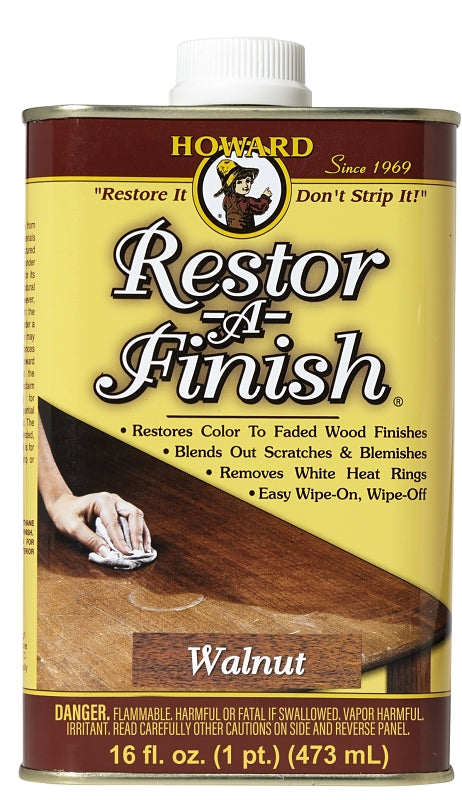 HOWARD Howard RF4016 Wood Restorer, Walnut, Liquid, 16 oz Can PAINT HOWARD