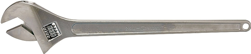 CRESCENT Crescent AC124 Adjustable Wrench, 24 in OAL, 2.438 in Jaw, Steel, Chrome, I-Beam Handle TOOLS CRESCENT
