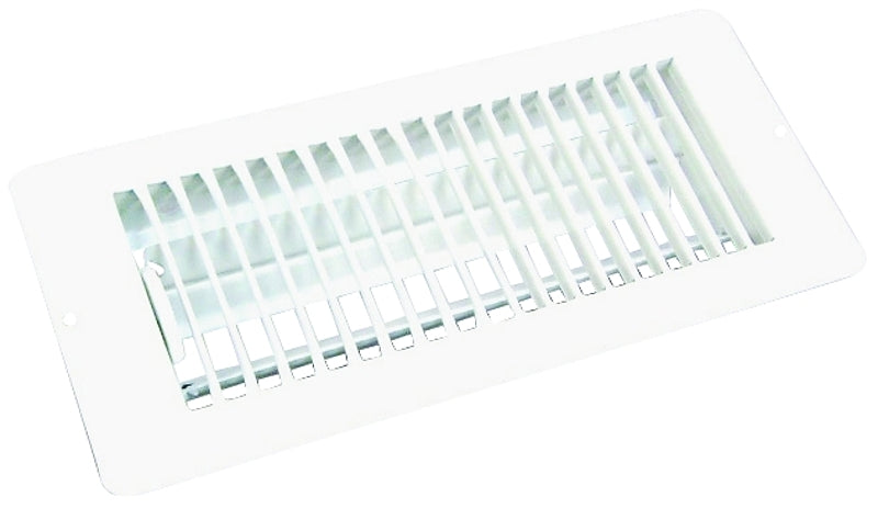 US HARDWARE US Hardware V-057IWB Floor Register, 4 in W Duct Opening, 10 in H Duct Opening, 1-5/16 in L, Steel, White AUTOMOTIVE US HARDWARE