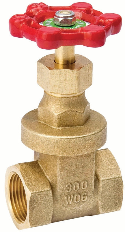 B & K INDUSTRIES B & K ProLine Series 100-206NL Gate Valve, 1-1/4 in Connection, FPT, 300/150 psi Pressure, Handle Actuator, Brass Body