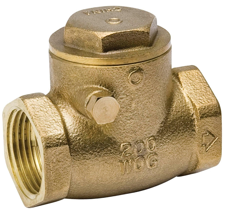 B & K INDUSTRIES B & K ProLine Series 101-005NL Check Valve, 1 in, IPS, 200 psi Pressure, Brass Body