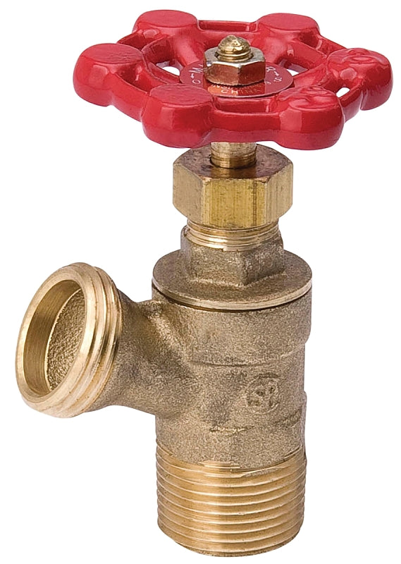 B & K INDUSTRIES B & K ProLine Series 102-704HC Boiler Drain Valve, 3/4 x 1/2 in Connection, MIP x FIP, 125 psi Pressure, Brass Body PLUMBING, HEATING & VENTILATION B & K INDUSTRIES