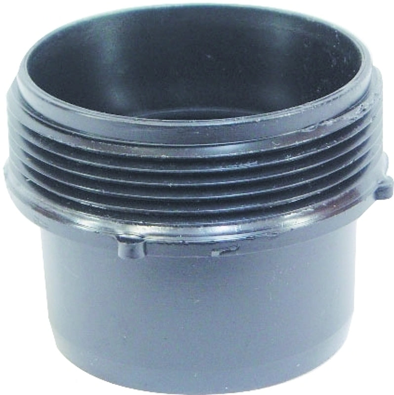 US HARDWARE US Hardware RV-331B Hose Adapter, 3 in ID, Male Thread x Hose, ABS, Black
