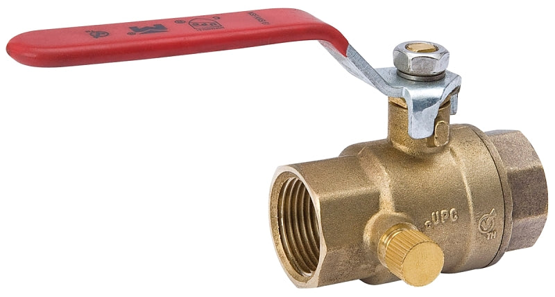 B & K INDUSTRIES Southland 107-755NL Ball Valve, 1 in Connection, FPT x FPT, 500 psi Pressure, Brass Body PLUMBING, HEATING & VENTILATION B & K INDUSTRIES