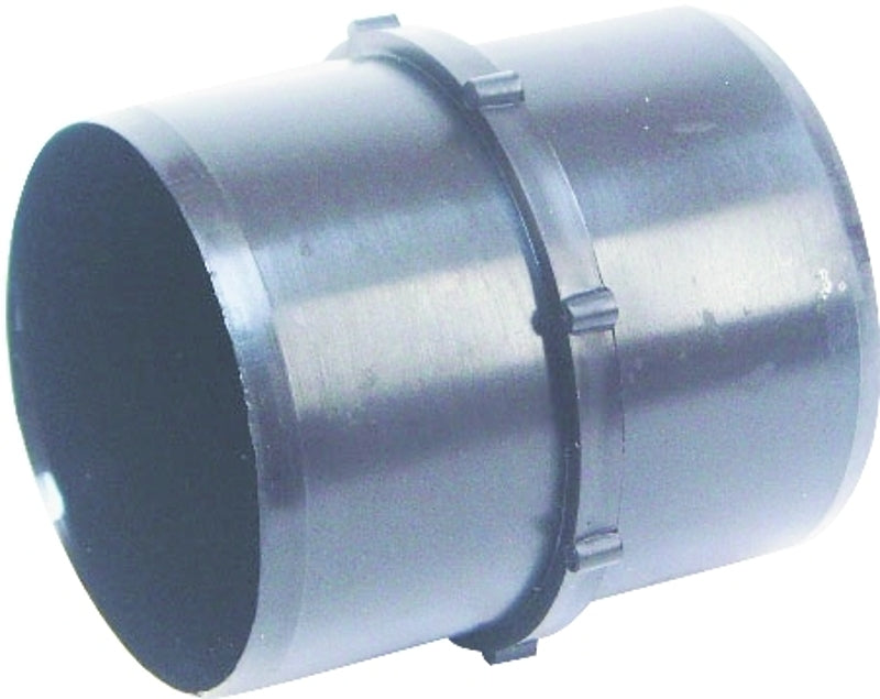 US HARDWARE US Hardware RV-379B Straight Hose Coupler, 3 in ID, 3-1/2 in L, ABS, Black