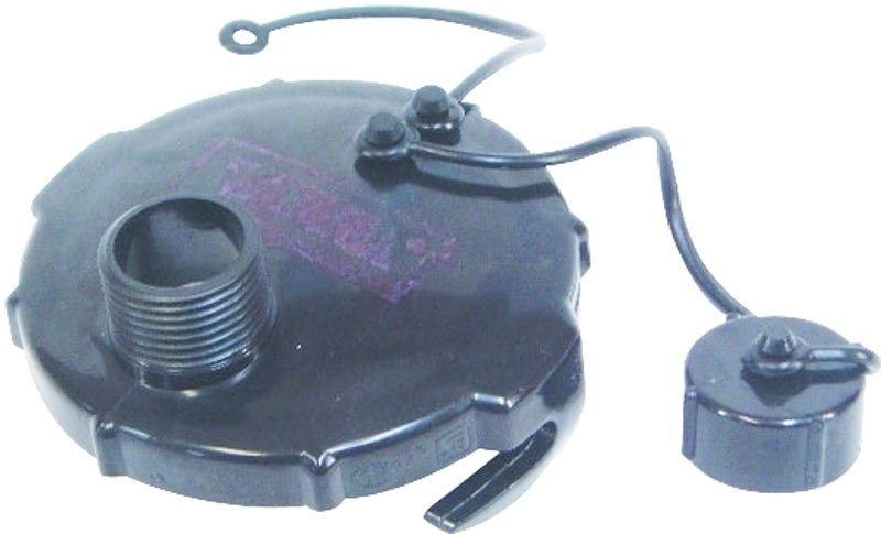 US HARDWARE US Hardware RV-508B Termination Cap with Hose Outlet, 3 in ID, 3/4 in Male, Plastic, Black AUTOMOTIVE US HARDWARE
