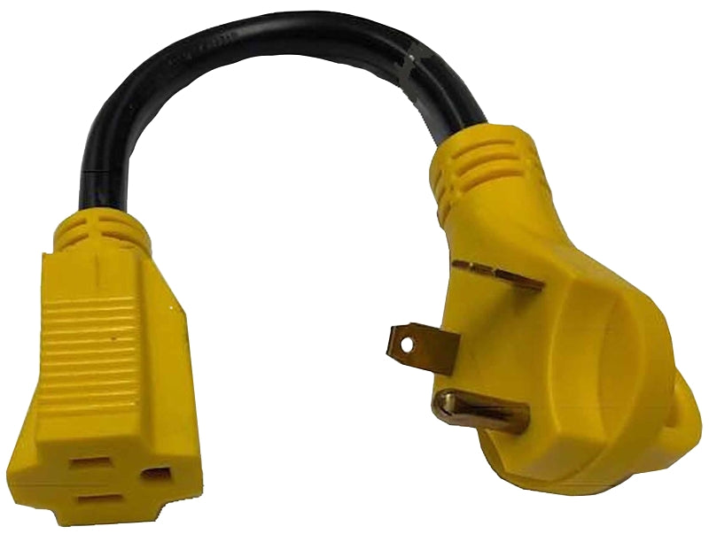 US HARDWARE US Hardware RV-802B Adapter, 15 A Female/30 A Male, 125 V, Female, Male, 12 AWG Cable AUTOMOTIVE US HARDWARE