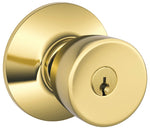 SCHLAGE LOCK Schlage F Series F51A VBEL505K4 Entry Knob, Bell, Knob Handle, Bright Brass, Metal, C Keyway, 2-3/4 in Dimensions, Yes HARDWARE & FARM SUPPLIES SCHLAGE LOCK