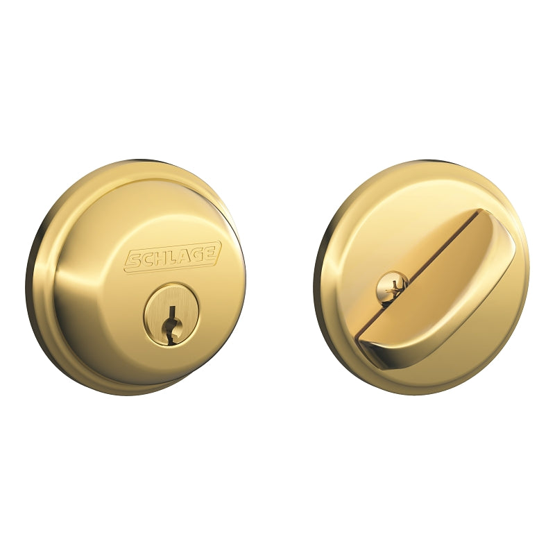 SCHLAGE LOCK Schlage B60NV505KA4 Deadbolt, 1 Grade, SC1 Key, Metal, Bright Brass, 2-3/8, 2-3/4 in Backset HARDWARE & FARM SUPPLIES SCHLAGE LOCK