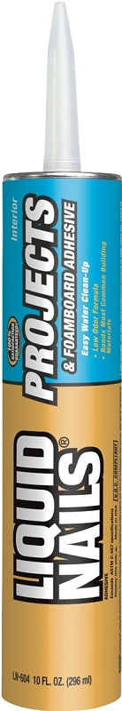 LIQUID NAILS Liquid Nails LN-604 Project and Foamboard Adhesive, Off-White, 10 oz Cartridge