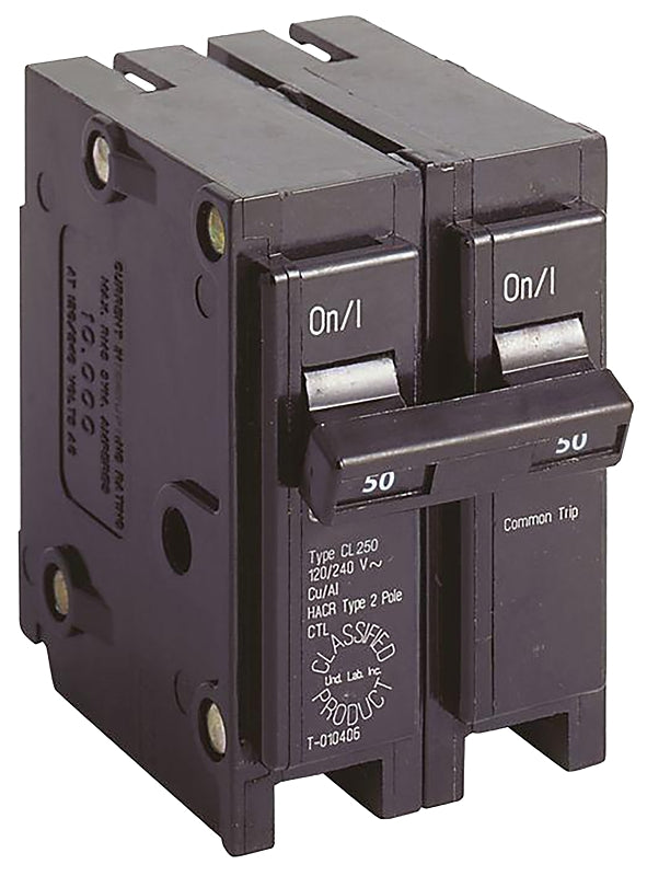 CUTLER-HAMMER Cutler-Hammer CL250 Circuit Breaker, Type CL, 50 A, 2-Pole, 120/240 V, Common Trip, Plug ELECTRICAL CUTLER-HAMMER