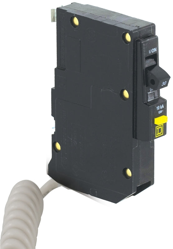 SQUARE D Square D QO QO130GFI Circuit Breaker, Mini, 30 A, 1 -Pole, 120 V, Fixed Trip, Plug Mounting