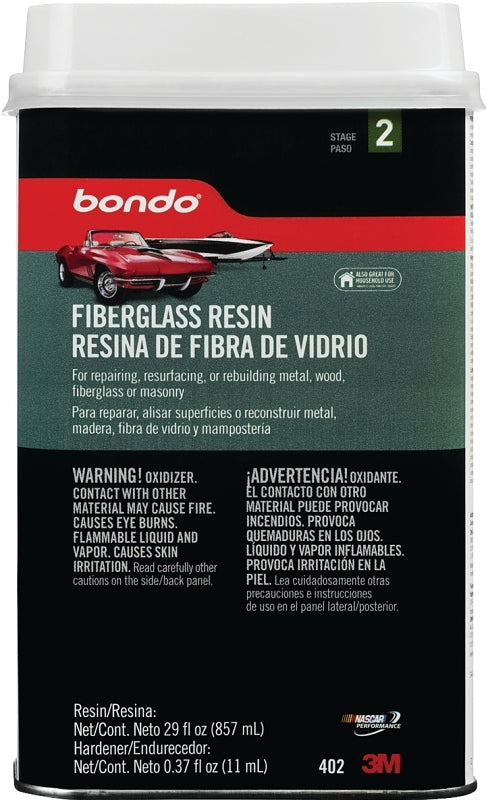 BONDO Bondo 402 Fiberglass Repair Resin, 0.9 qt Can, Liquid, Pungent Organic AUTOMOTIVE BONDO