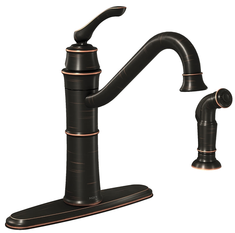 MOEN Moen Wetherly Series 87999BRB Kitchen Faucet, 1.5 gpm, 1-Handle, Stainless Steel, Mediterranean Bronze