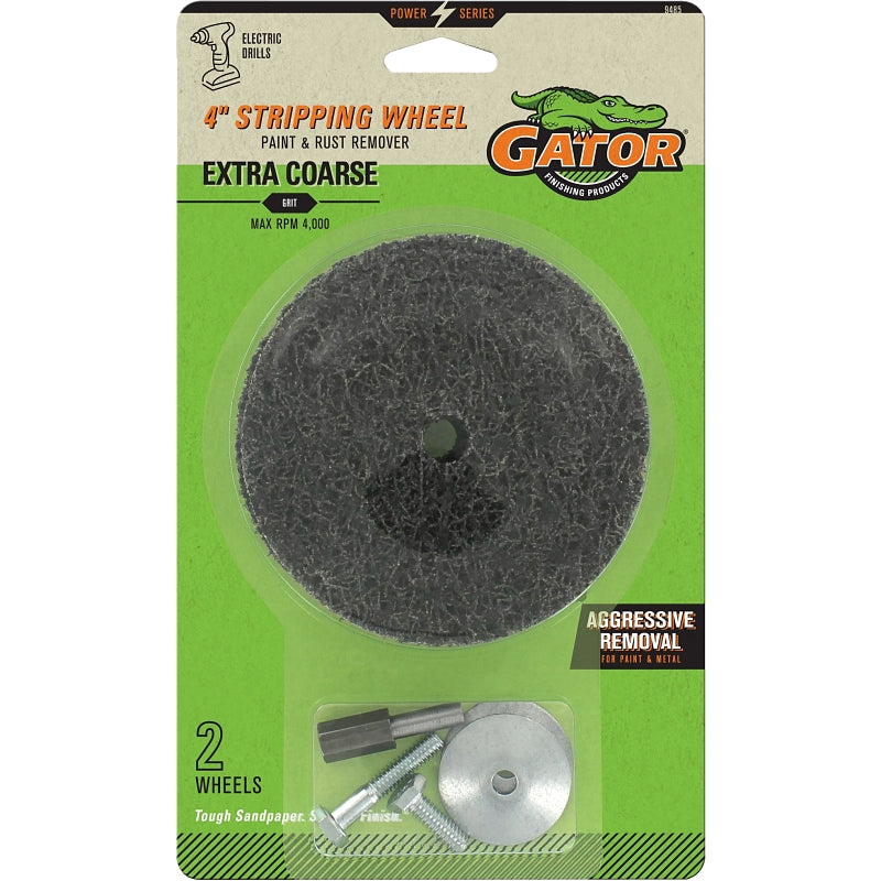 GATOR Gator 9485 Sanding Wheel, 4 in Dia, 60 Grit, Extra Coarse, Silicon Carbide Abrasive