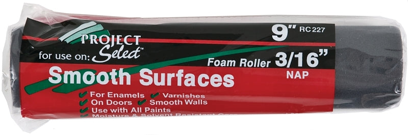 LINZER Linzer RC 227 Roller Cover, 3/16 in Thick Nap, 9 in L, Foam Cover, 12/PK PAINT LINZER