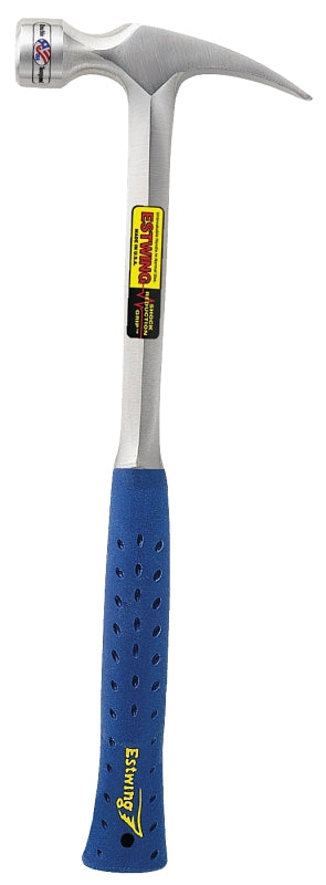 ESTWING MFG Estwing E3-22SM Hammer, 22 oz Head, Framing, Rip, Claw, Milled Head, Steel Head, 16 in OAL