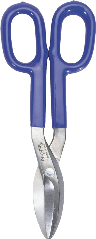 IRWIN Irwin 22010 Tinner Snip, 10 in OAL, 2 in L Cut, Curved, Straight Cut, Steel Blade, Double-Dipped Handle, Blue Handle