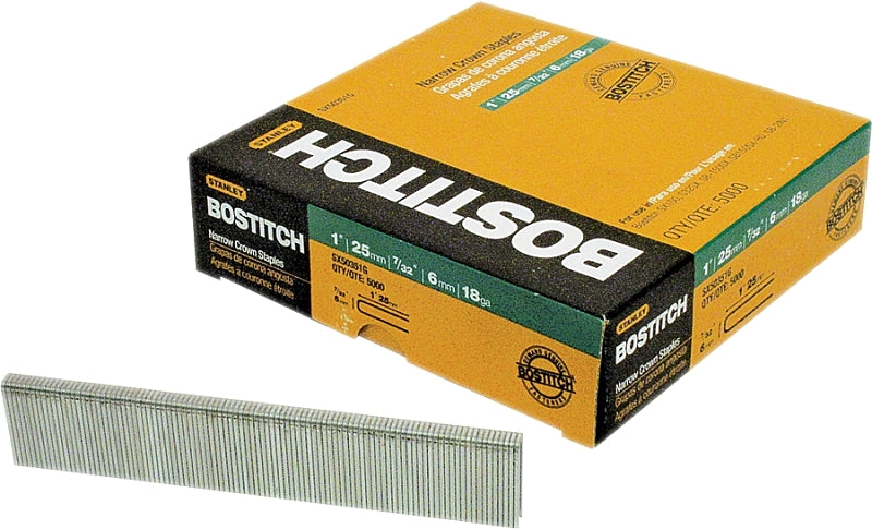 BOSTITCH Bostitch SX50351G Crown Staple, 7/32 in W Crown, 1 in L Leg, 18 Gauge, Steel HARDWARE & FARM SUPPLIES BOSTITCH