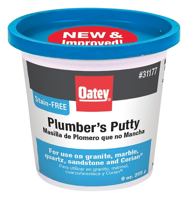 OATEY Oatey 31177 Plumbers Putty, Solid, Off-White, 9 oz PLUMBING, HEATING & VENTILATION OATEY