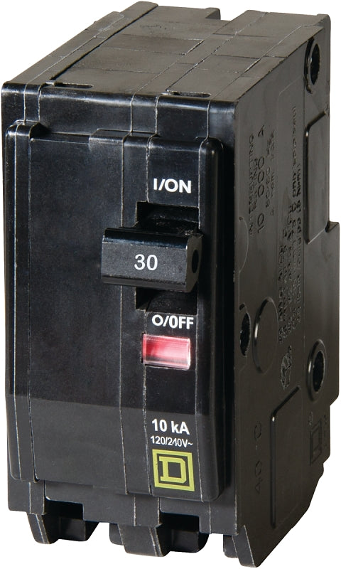 SQUARE D Square D QO QO230C Circuit Breaker, Mini, 30 A, 2 -Pole, 120/240 VAC, 48 VDC, Plug Mounting, Black ELECTRICAL SQUARE D