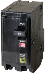 SQUARE D Square D QO QO260C Circuit Breaker, Mini, 60 A, 2-Pole, 120/240 VAC, 48 VDC, Black, Plug ELECTRICAL SQUARE D