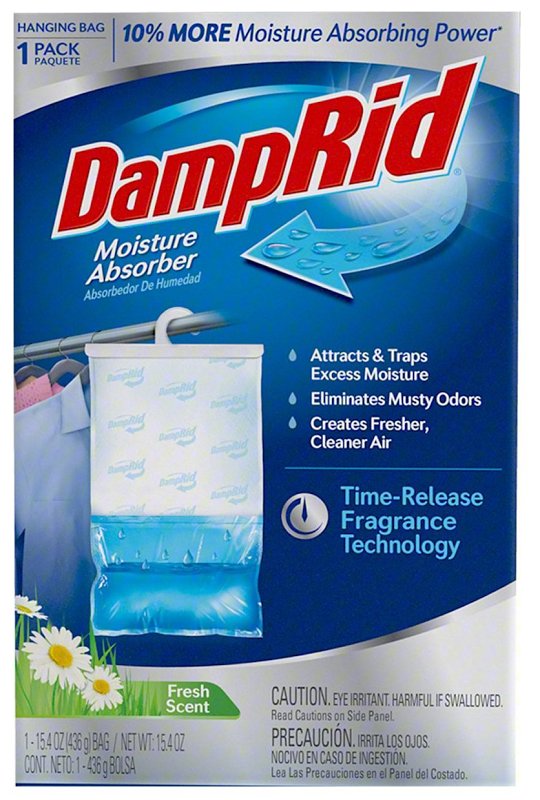 DAMPRID DampRid FG80FSSB Hanging Moisture Absorber, 15.4 oz Box, Solid, Odorless, Fresh Scent