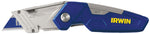 IRWIN Irwin 1858319 Utility Knife, 2-1/2 in L Blade, Bi-Metal Blade, Straight Handle, Blue TOOLS IRWIN
