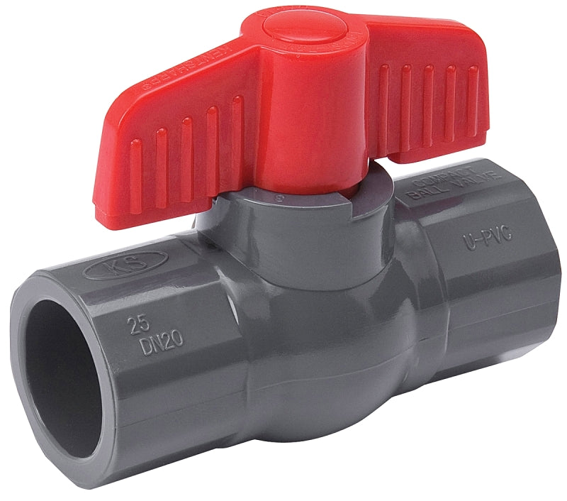B & K INDUSTRIES B & K 107-606 Ball Valve, 1-1/4 in Connection, Compression, 150 psi Pressure, PVC Body