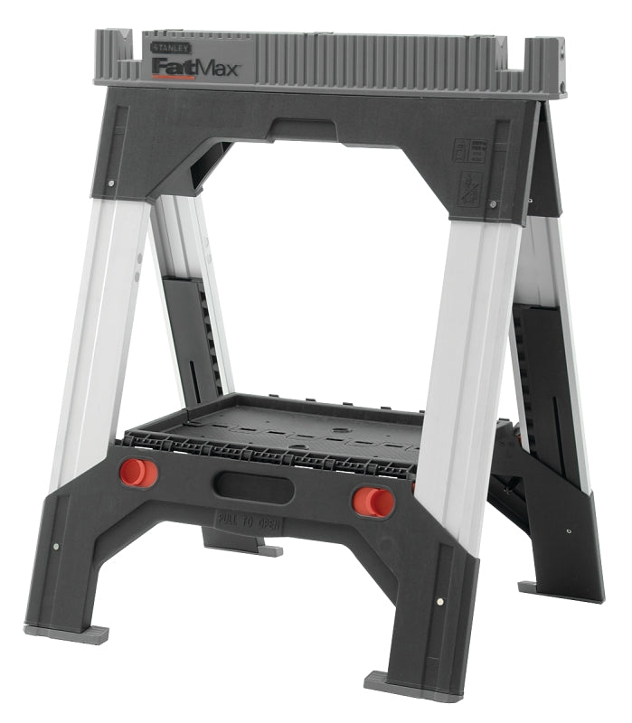 STANLEY TOOLS STANLEY 011031S Adjustable Leg Sawhorse, 2500 lb, 2-1/8 in W, 32 to 39 in H, 27-3/16 in D, Polypropylene TOOLS STANLEY TOOLS