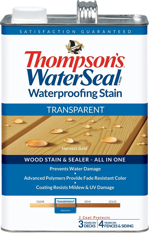 THOMPSON'S WATERSEAL Thompson's WaterSeal TH.091201-16 Wood Sealer, Transparent, Liquid, Harvest Gold, 1 gal PAINT THOMPSON'S WATERSEAL