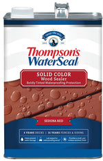 THOMPSON'S WATERSEAL Thompson's WaterSeal TH.093201-16 Wood Sealer, Solid, Liquid, Sedona Red, 1 gal PAINT THOMPSON'S WATERSEAL