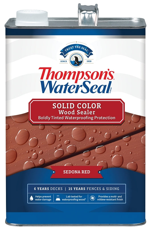 THOMPSON'S WATERSEAL Thompson's WaterSeal TH.093201-16 Wood Sealer, Solid, Liquid, Sedona Red, 1 gal PAINT THOMPSON'S WATERSEAL
