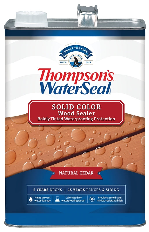 THOMPSON'S WATERSEAL Thompson's WaterSeal TH.093601-16 Wood Sealer, Solid, Liquid, Natural Cedar, 1 gal PAINT THOMPSON'S WATERSEAL
