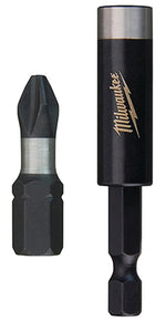 MILWAUKEE Milwaukee SHOCKWAVE 48-32-5009 Bit Tip Holder, #2 Drive, Phillips Drive, 1/4 in Shank, Hex Shank, Steel TOOLS MILWAUKEE