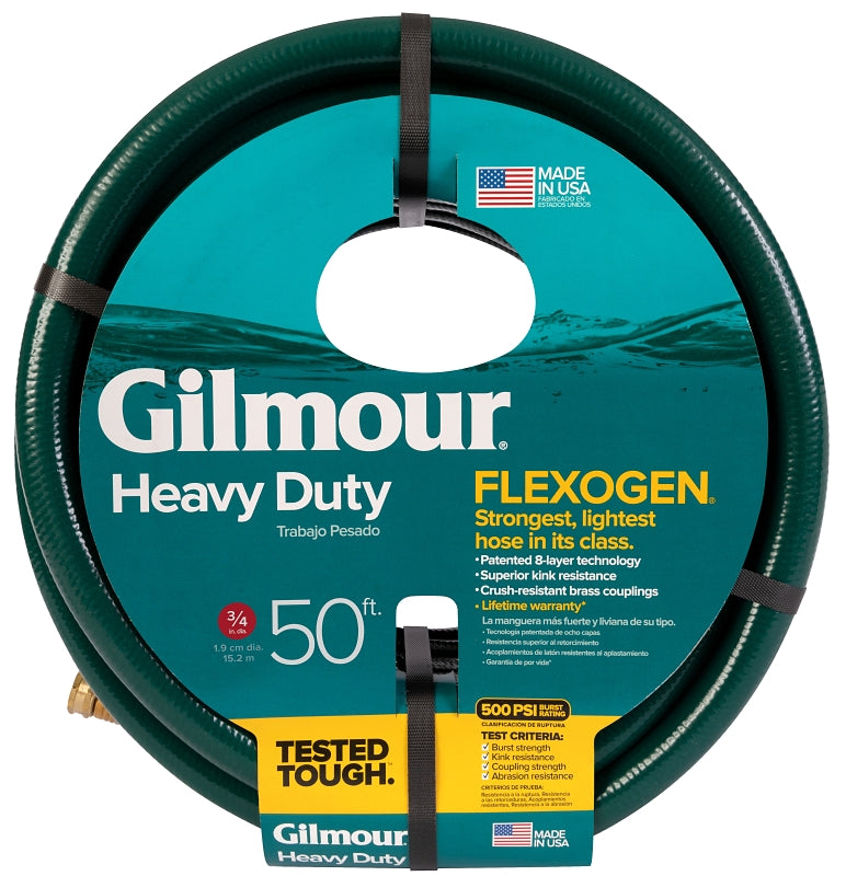 GILMOUR MFG Gilmour 1034050 Garden Hose, 50 ft L, Rubber, Green