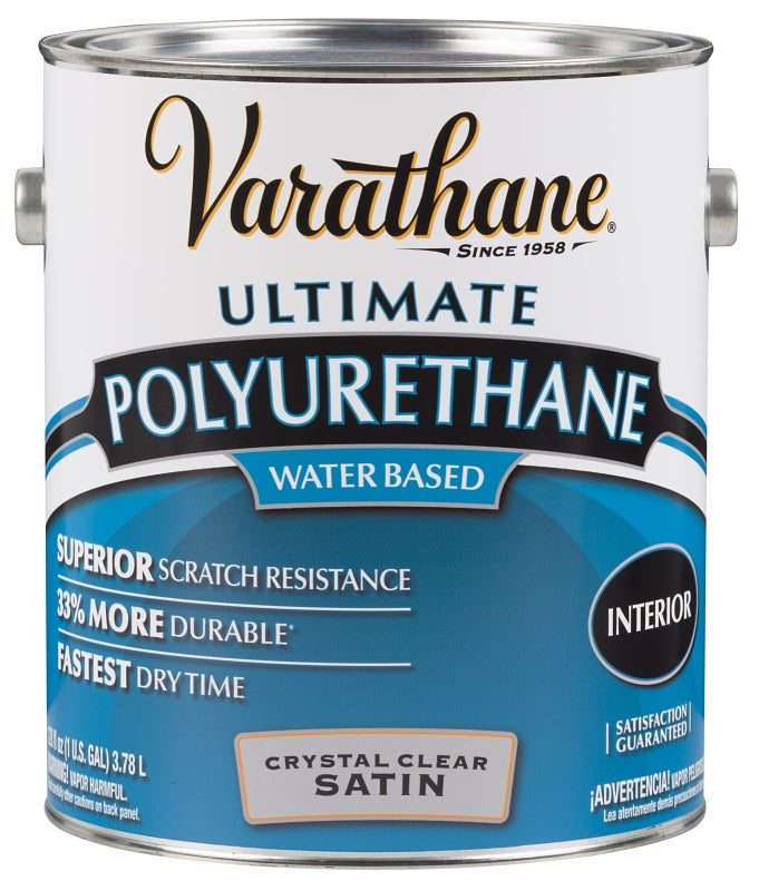 VARATHANE Rust-Oleum 200231 Polyurethane, Liquid, Crystal Clear, 1 gal, Can PAINT VARATHANE