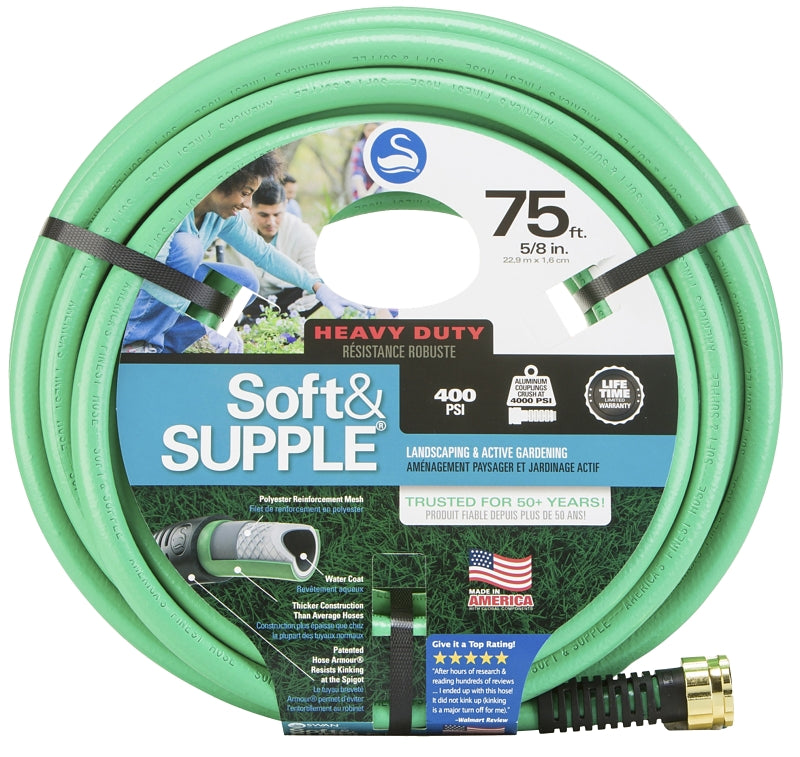 SWAN Swan SNSS58075 Garden Hose, 75 ft L, Rubber/Vinyl, Green