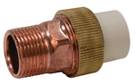 NIBCO Nibco T00320D Transition Pipe Union, 1/2 in, Slip-Joint x MIP, Brass/CPVC