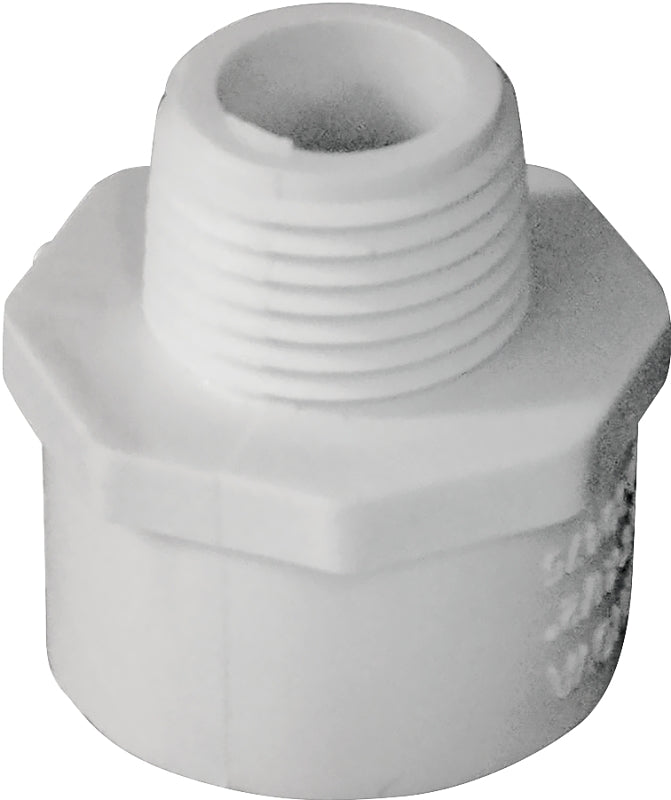 IPEX USA LLC-CANPLAS IPEX 435614 Reducing Pipe Adapter, 3/4 x 1/2 in, Slip x MPT, PVC, White, SCH 40 Schedule, 480 psi Pressure LAWN & GARDEN IPEX USA LLC-CANPLAS