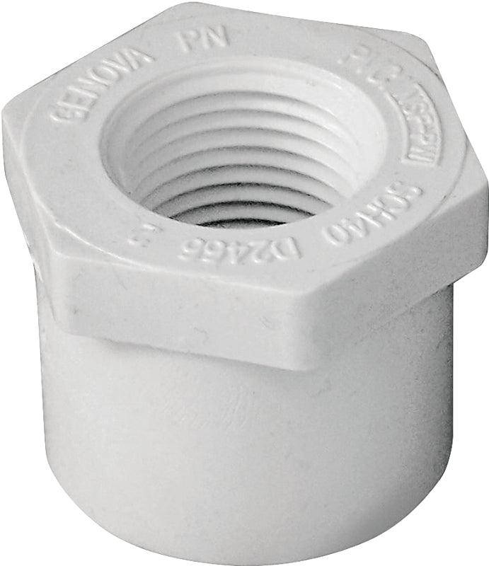IPEX IPEX 435724 Reducing Bushing, 1 x 1/2 in, Spigot x FPT, White, SCH 40 Schedule, 150 psi Pressure LAWN & GARDEN IPEX