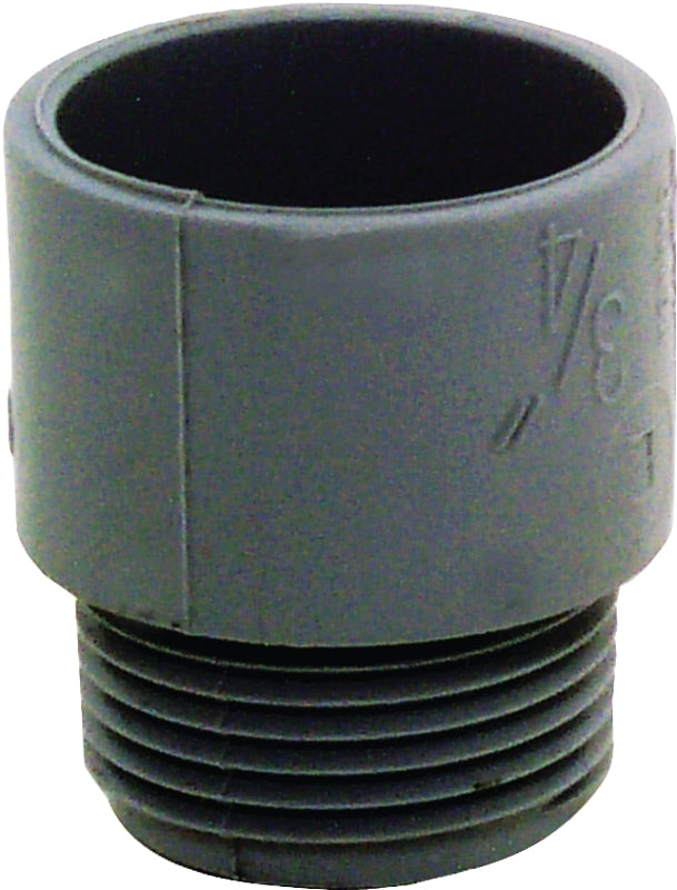 CARLON Carlon E943E-CTN Terminal Adapter, 3/4 in MPT x Socket, 1.29 in Dia, 1.47 in L, PVC, Gray ELECTRICAL CARLON