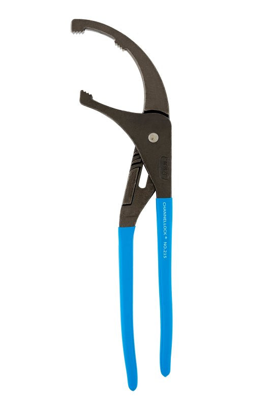 CHANNELLOCK Channellock 215 Oil Filter Plier, 15-1/2 in OAL, 5-1/2 in Jaw Opening, Blue Handle, Comfort-Grip Handle, 3-1/2 in L Jaw