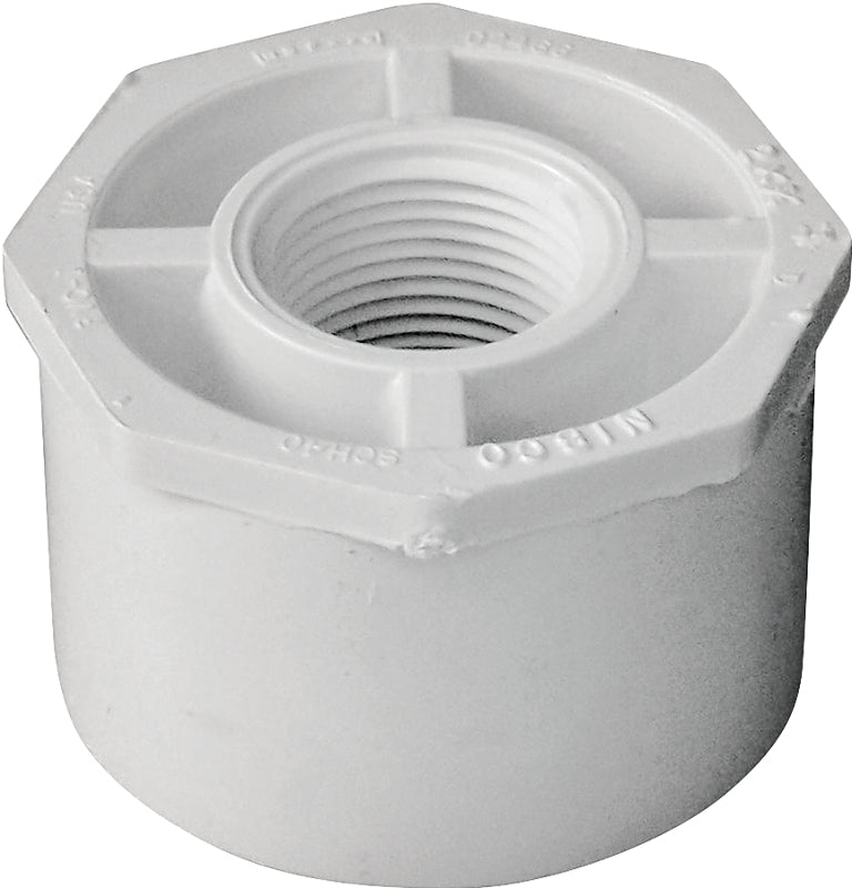 IPEX IPEX 435734 Reducing Bushing, 2 x 3/4 in, Spigot x FPT, White, SCH 40 Schedule, 150 psi Pressure LAWN & GARDEN IPEX