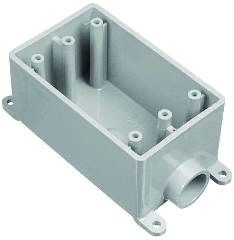 CARLON Carlon E980DFN-CTN Switch Box, 1-Gang, 1-Outlet, PVC, Gray ELECTRICAL CARLON