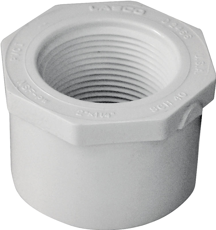 IPEX IPEX 435736 Reducing Bushing, 2 x 1-1/4 in, Spigot x FPT, White, SCH 40 Schedule, 150 psi Pressure