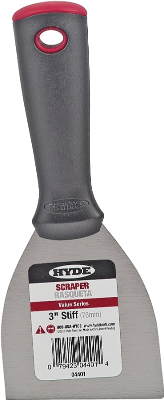 HYDE Hyde Value Series 04401 Paint Scraper, 3 in W Blade, 1-Edge Blade, HCS Blade, Polypropylene Handle, Ergonomic Handle PAINT HYDE