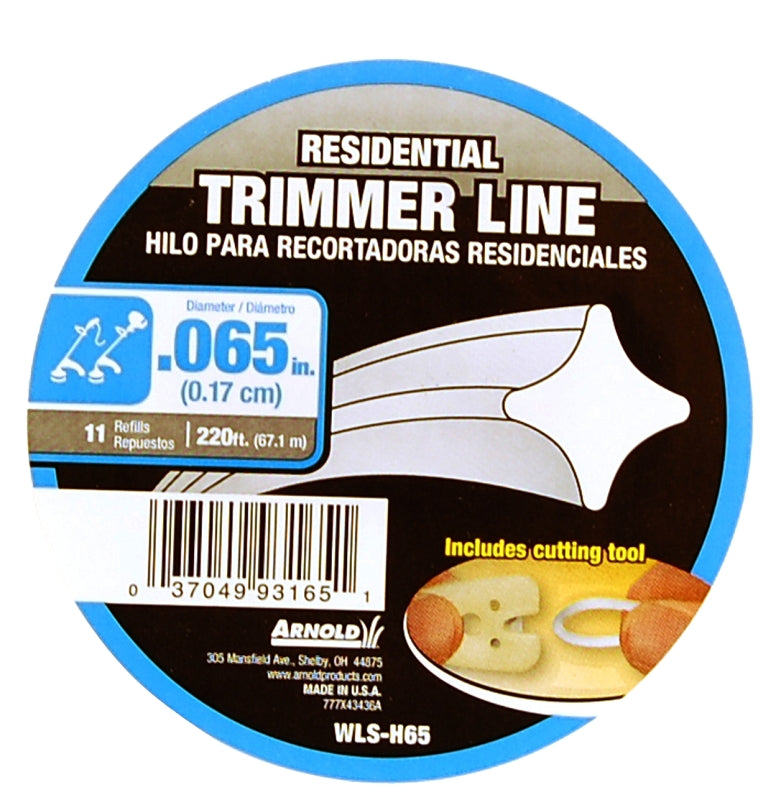 ARNOLD Arnold WLS-H65 Trimmer Line, 0.065 in Dia, 220 ft L, Nylon