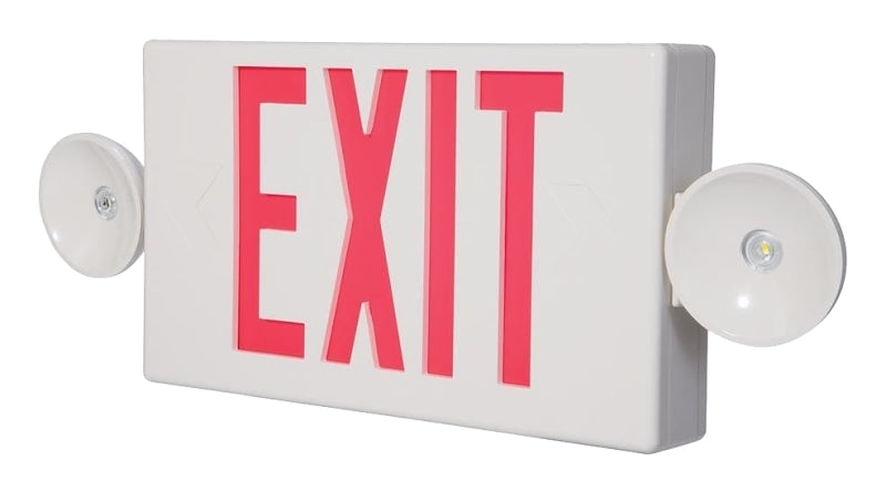 SURE-LITES Sure-Lites LPXC Series LPXC25 Emergency Light Exit Sign Combo, 19-3/4 in OAW, 7-1/2 in OAH, 120/277 V, 0.98 W, Red ELECTRICAL SURE-LITES